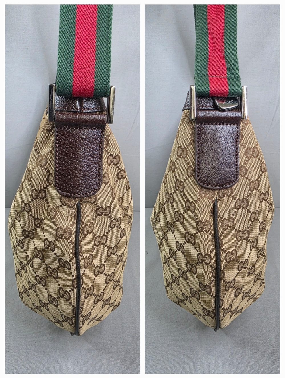 ✨️GUCCI GG Canvas Web Half Moon Crossbody Bag - Picture 8 of 16